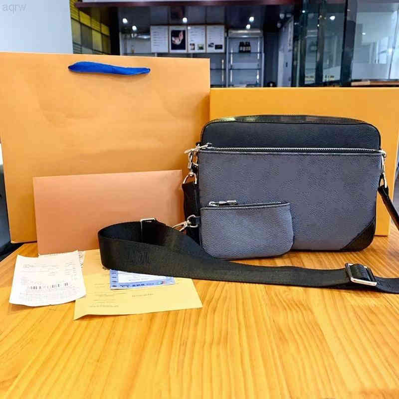 Handbags Men Leather Trio Messenger Bags Luxury Shoulder Make Up Designer Handbag Tote Man's Fashion
