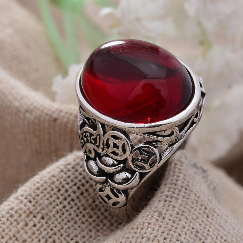 

Wedding Rings Arrival 30% Silver Plated Trendy Natural Red Garnet Stone Ladies Party Ring For Women Jewelry Christmas Gifts