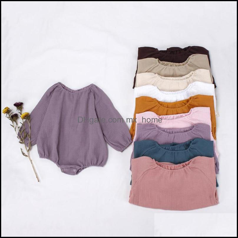 

Rompers JumpsuitsRompers Baby Kids Clothing Baby Maternity Girls Boys Solid Color Romper Infant Toddler Jumpsu Dhomu, Yellow