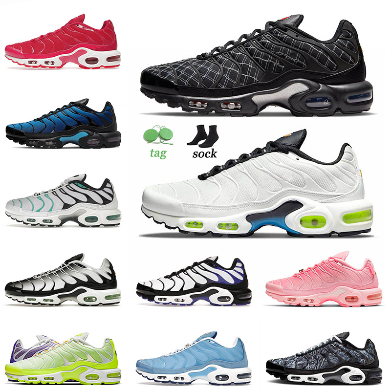 

mens women tn plus running sports shoes size 12 Neon Black Teal Yellow University Blue Triple Black Smoke Grey Sherbert Oreo Volt Trainers Sneakers 36-46, B8 bubblegum 36-40