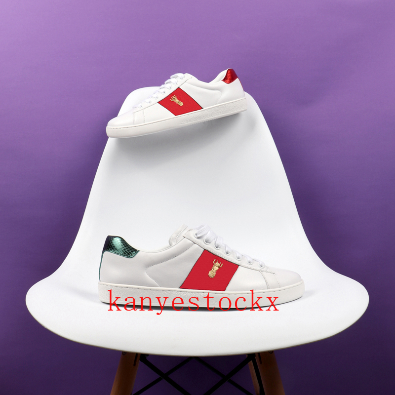 

Top Quality Luxury Stripe Designer Shoe Mens Women Casual Shoes Sneaker Bee Grey White ACE Embroidered Men Womens Genuine Leather Designers Sneakers Walking Sports, 34