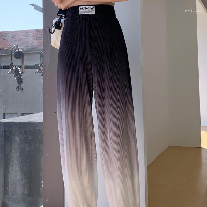 

Women' Pants & Capris Alien Kitty 2022 Brief Straight Solid High Office Lady Tie Dye All Match Elastic Waist Loose Long Wide Leg Trousers, Black