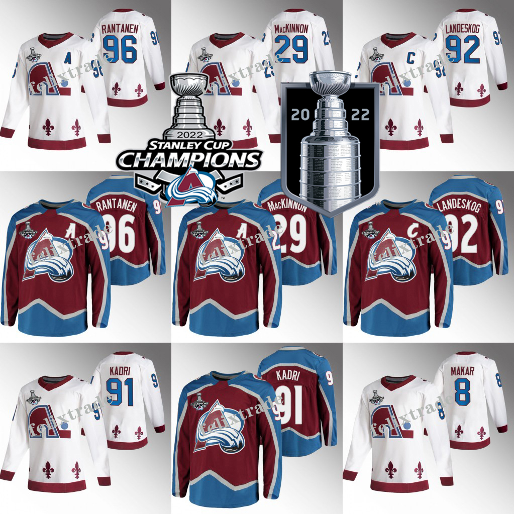 

2022 Stanley Cup Champions Jersey Nathan MacKinnon Colorado Gabriel Landeskog Andrew Cogliano Foudy Helm Kadri MacKinnon Matteau Megna Newhook Sikura Sturm, 2022 mens white