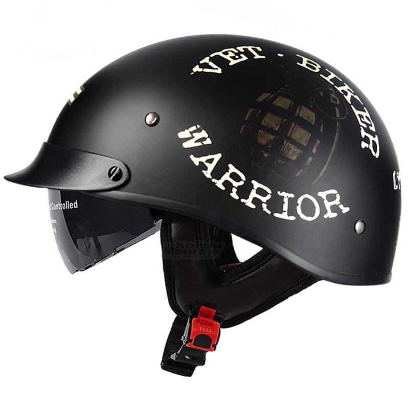 

Motorcycle Helmets Black Vintage Helmet Open Face Half Retro Moto Casco Capacete Dot Approved Motociclistas Women, 020-black