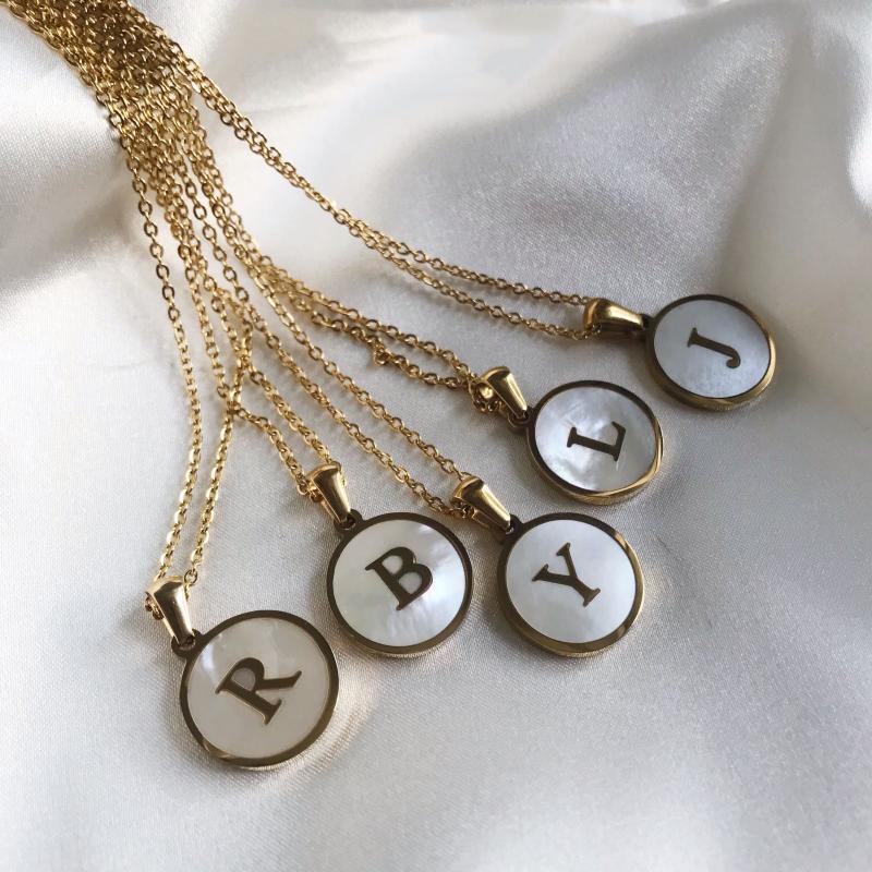 

Pendant Necklaces Trendy Initial Necklace Gold Color 26 Letter Initials Name Fashion Jewelry For Women Girls GiftPendant