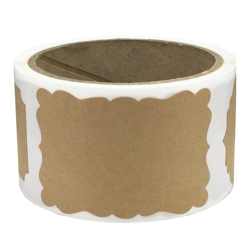 

Blank Adhesive Sticker Kraft Paper 3 Shapes 500 PCS Labels per Roll 1222474