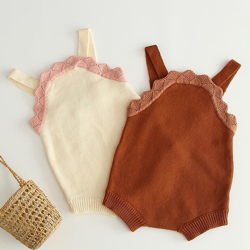 

Jumpsuits Born Boys Girls Pure Color Lace Clothes 2022 Spring Autumn Baby Rompers Knitted Children RompersJumpsuits, Khaki