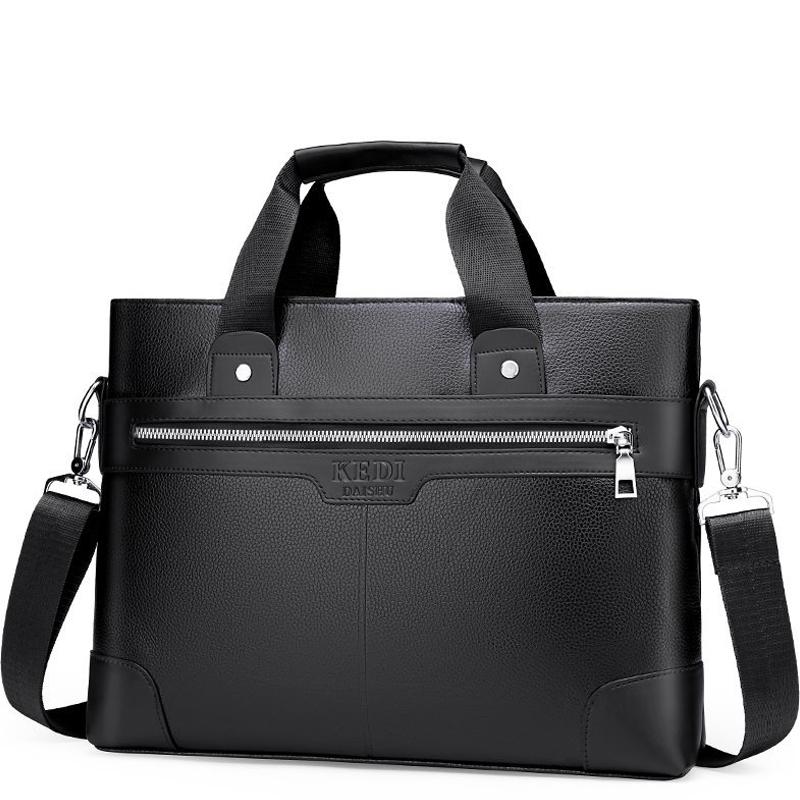 

Briefcases 2022 Business Bag Men Briefcase Pu Leather Shoulder Male Laptop Handbags Messenger Bags Totes Hand, Black