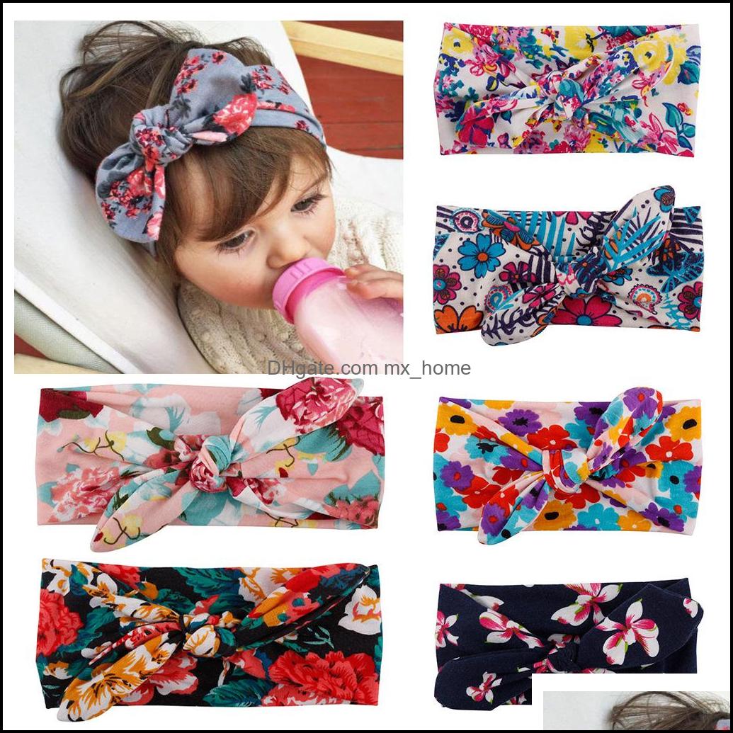 

Bohemian Headband Cotton Girl Baby Bowknot Flower Turban Twist Head Wrap Twisted Knot Soft Hair Band Kids Headbands Bandanas Drop Delivery 2