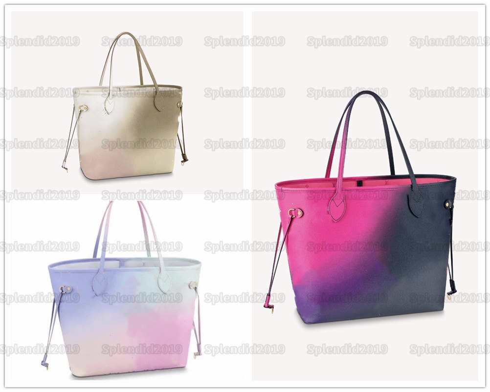 

M20511 Luxurys Designers Spring in the City 2 Sets Shopping Bags Canvas Leather Gradient Shoulder Bag sunset kaki Midnight Fuchsia Purse Pouch Wallet M46077 M59859, #1