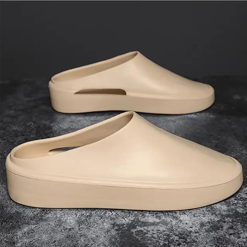 

Slippers Men American Street Trend Comfort Sandals Couple Outdoor Breathable Thick Platform EVA Mules Slip On Flat ShoesSlippers, Beige