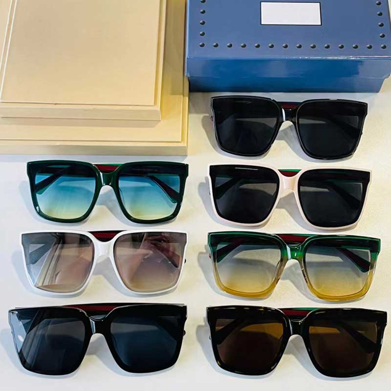 

Designer Mens Womens Sunglasses Aristocratic Style Inlaid Metal Logo Square Tricolor Stripe Temples With Letter LOGO Casual Versatile Glasses 0936