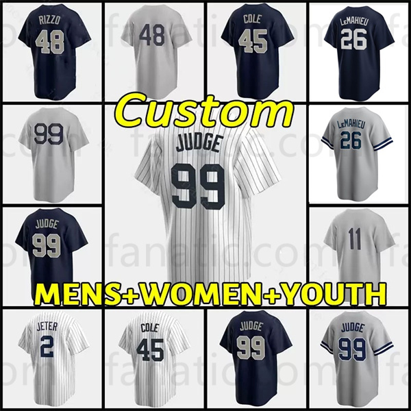 

New 99 Aaron Judge Baseball Jersey Anthony Rizzo Donaldson Derek Jeter Giancarlo Stanton Gerrit Cole York Yankees DJ LeMahieu Joey Gallo Babe Ruth Rivera, Mens have name