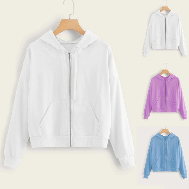 

Women' Hoodies & Sweatshirts Autumn Harajuku Retro Hoodie Long Sleeve Zipper Pocket Shirt Top Tee Fashion Casual Sports Clothing #0909, Black