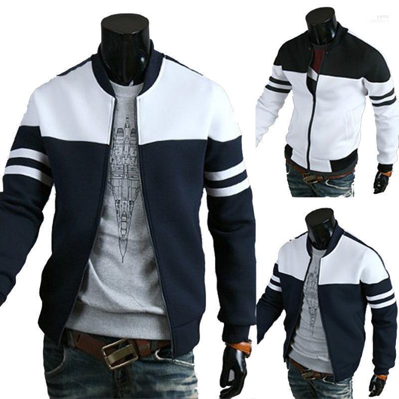 

Men's Jackets ZOGAA 2022 Spring Fashion Mens And Coats Hip Hop Zipper Slim Fit Casual College Jacket Outwear Windbreaker Jackets1, Black white