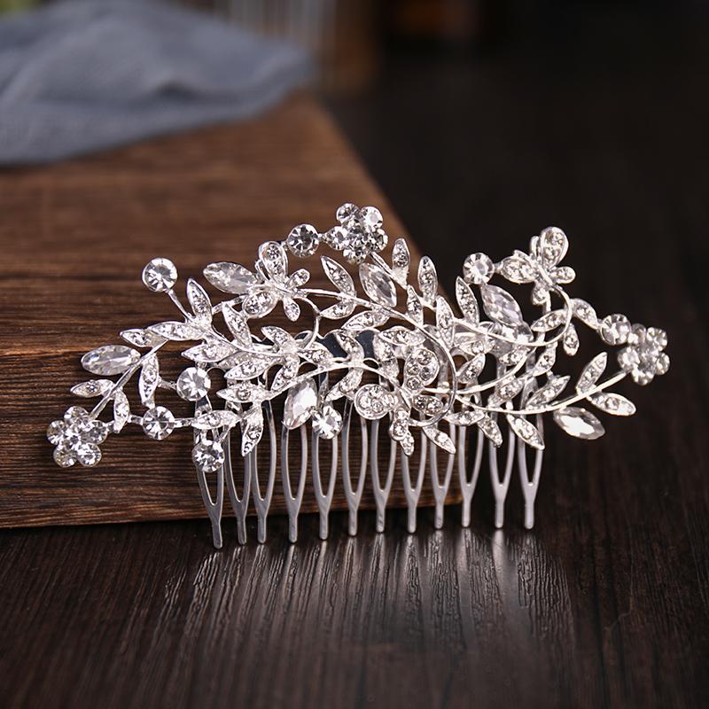 

Hair Clips & Barrettes Silver Color Crystal Rhinestone Pearl Comb Clip For Women Bride Jewelry Wedding Accessories Party HairpinHair