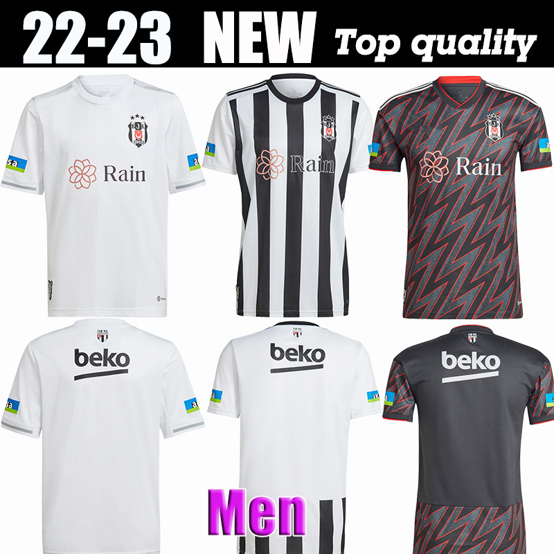 

2022 2023 Besiktas JK Soccer Jerseys The Lates Home White Karaman Deigo Costa Larin Ghezzal Welinton Vida Away Black 22 23 Besiktas Jimnastik football shirts