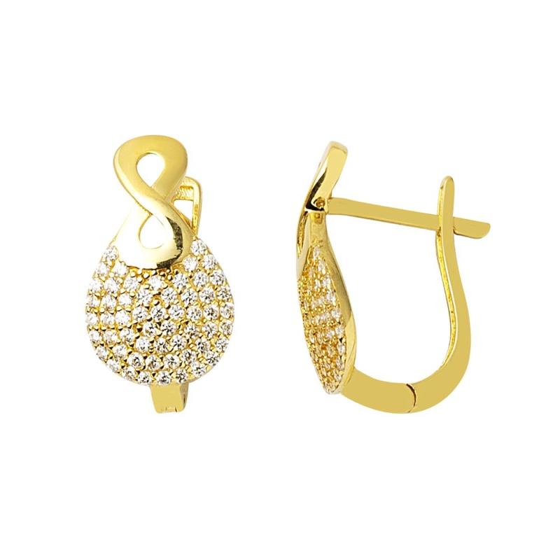 

Clip-on & Screw Back Infinity 14 Sterling Drop Gold Earrings