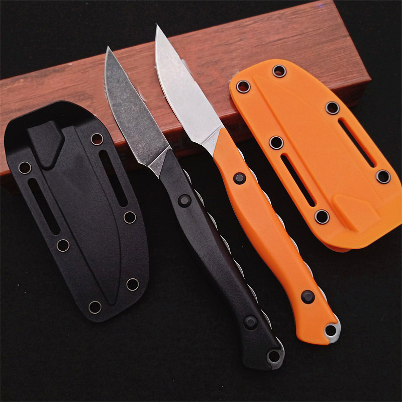 

New Arrival 15700 Survival Straight Knife CPM154 Stone Wash Blade Full Tang Santoprene Handle Fixed Blades Hunting Knives With Kydex