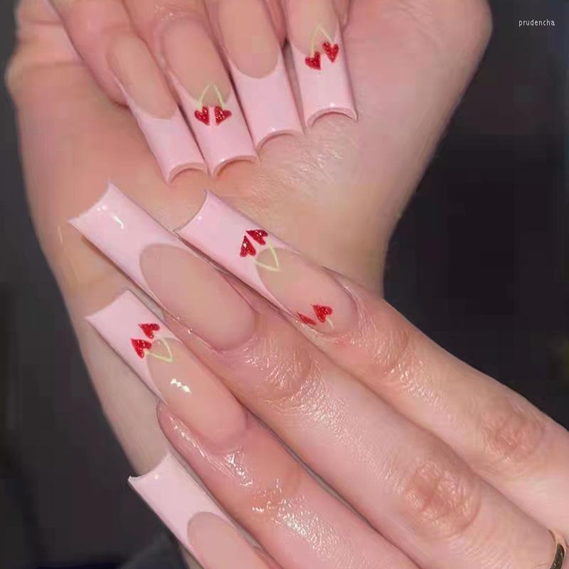 

False Nails 2022 Sweet Heart French Ballerina Detachable Wearable Fake Press On Tip Artificial Manicure Tool Prud22, Zzg43