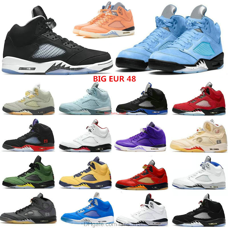 

BIG EUR 48 5s Jumpman 5 UNC University Racer Blue Basketball Shoes Aqua DJ Khaled x We The Bests Mars For Her PRFC Green Bean Bluebird Sail Easter Raging Sneakers, #35psgs 40-47