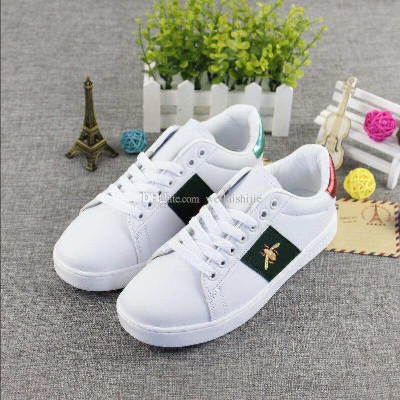 

Hot 2021 new embroidery white shoes women Fashion breathable wild sports Dress flat shoes couple sneakers, Black