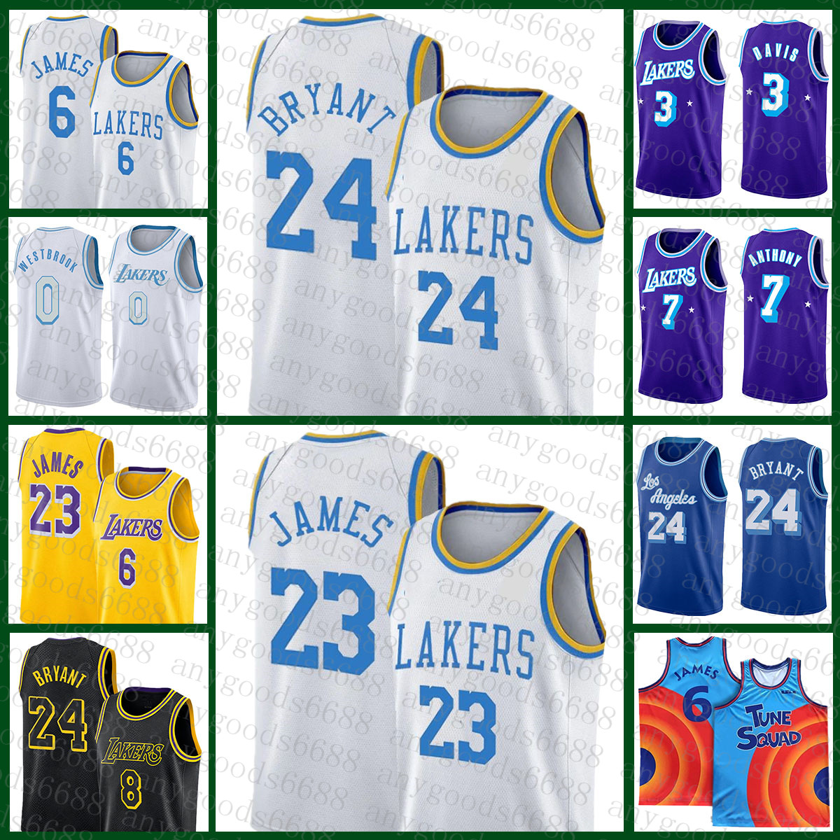 

Basketball Jersey 23 6 3 0 7 Los White Angeles Black Lakeres LeBron James Anthony Russell Westbrook Davis Carmelo Anthony Beige