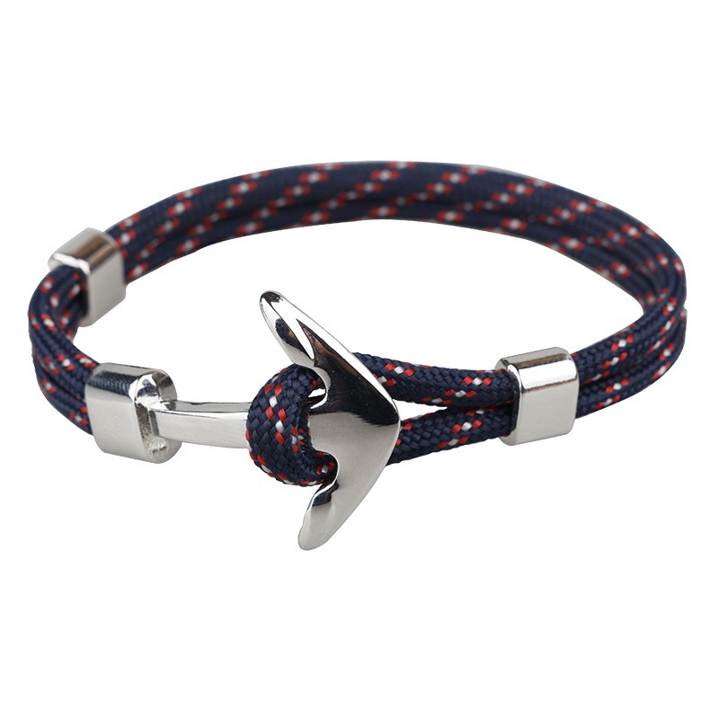Fashion Design Handmade Men Womens Anchor Charm Bracelet Multicolor Woven Paracord Bracelets-image-757486556