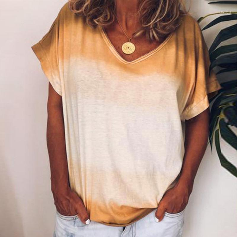 

Women Plus Size Ladies Rainbow Gradient Tops Tie-dye Sleeve Blouse Clothes Short Streetwear Office Lady Blusa Drop Women's Blouses & Shirts, Green