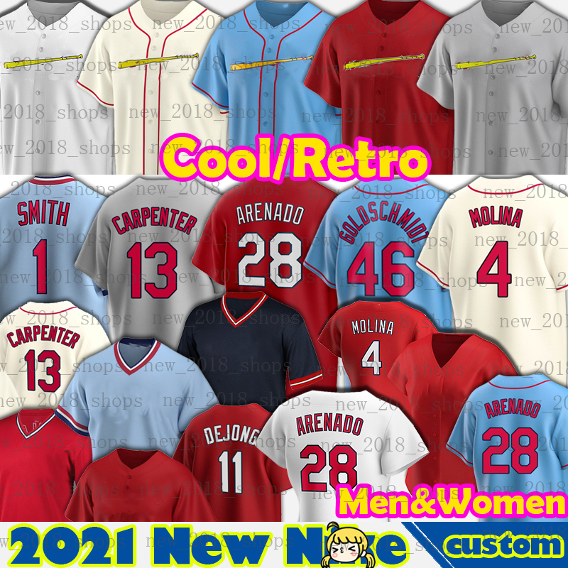 

28 Nolan Arenado St. Louis Matt Carpenter Jerseys Stan Musial Dylan Carlson Ozzie Smith Paul Goldschmidt Yadier Molina Jack Flaherty Harrison Bader Baseball, Custom cool base men jersey