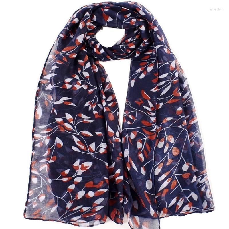 

Scarves Ombre Leaf Print Scarf Shawls Long Women Leaves Pattern Soft Hijab Wrap 6 Color