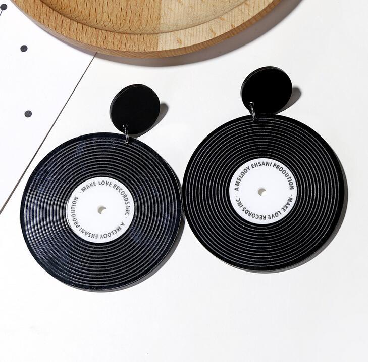 

Dangle & Chandelier Vintage Vinyl Record Acrylic Drop Earrings For Women Ladies Punk Big Circle Geometric Fashion Jewelry Party GiftDangle