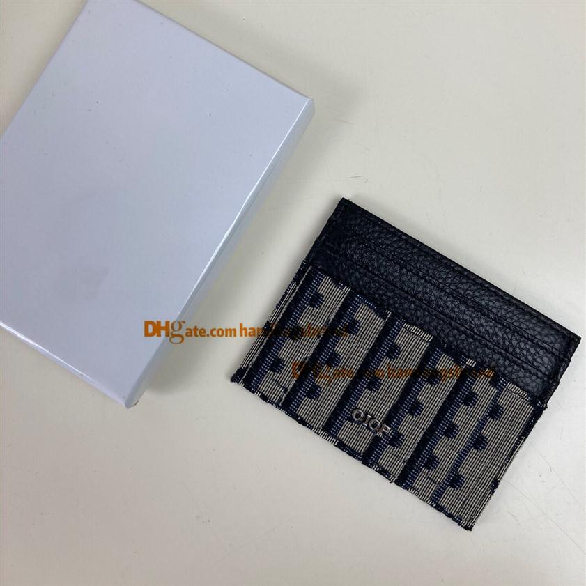 

Oblique famous printing embroidery cardholder women D card holders designer leather canvas luxury printing retro wallet Mini Bank 178N