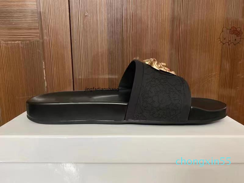 

2022 luxury designer flat sandals fashion men's and women's animal head sandals 35-42