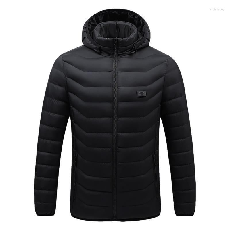 

Men's Trench Coats Winter Jacket Outdoor Outwear Active Solid Washable Coat Heated Warm Zipper Hooded Bomber With Pockets Viol22, Black