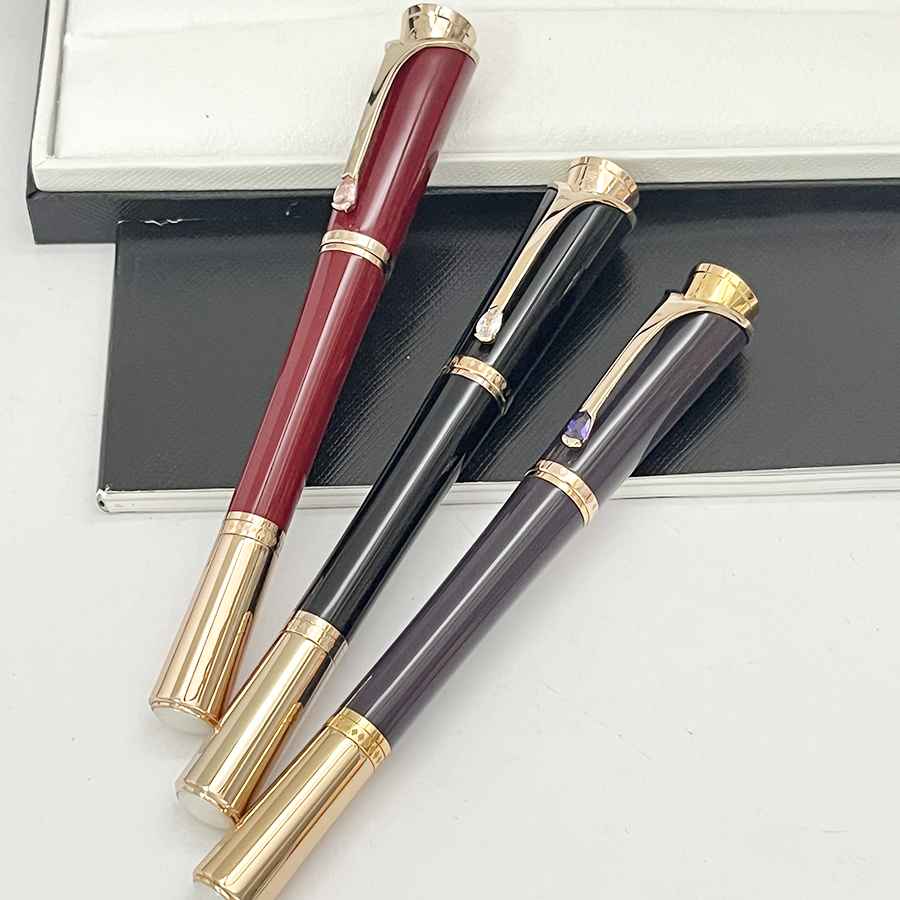 

YAMALANG Luxury pen Princesse Grace de Pattern Engraved roller ball Pens School Office Stationery brand Stylo Gift, As picture show