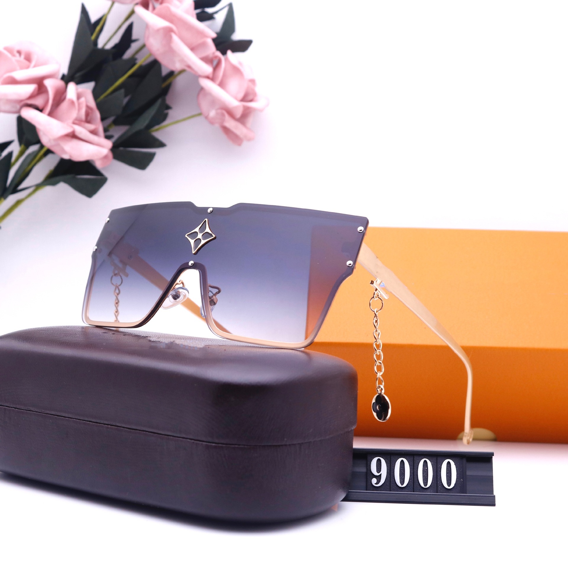

Henrye Designer Sunglasses for women street shooting sunglasses travel fashion glasses 7 Color 9000 With box