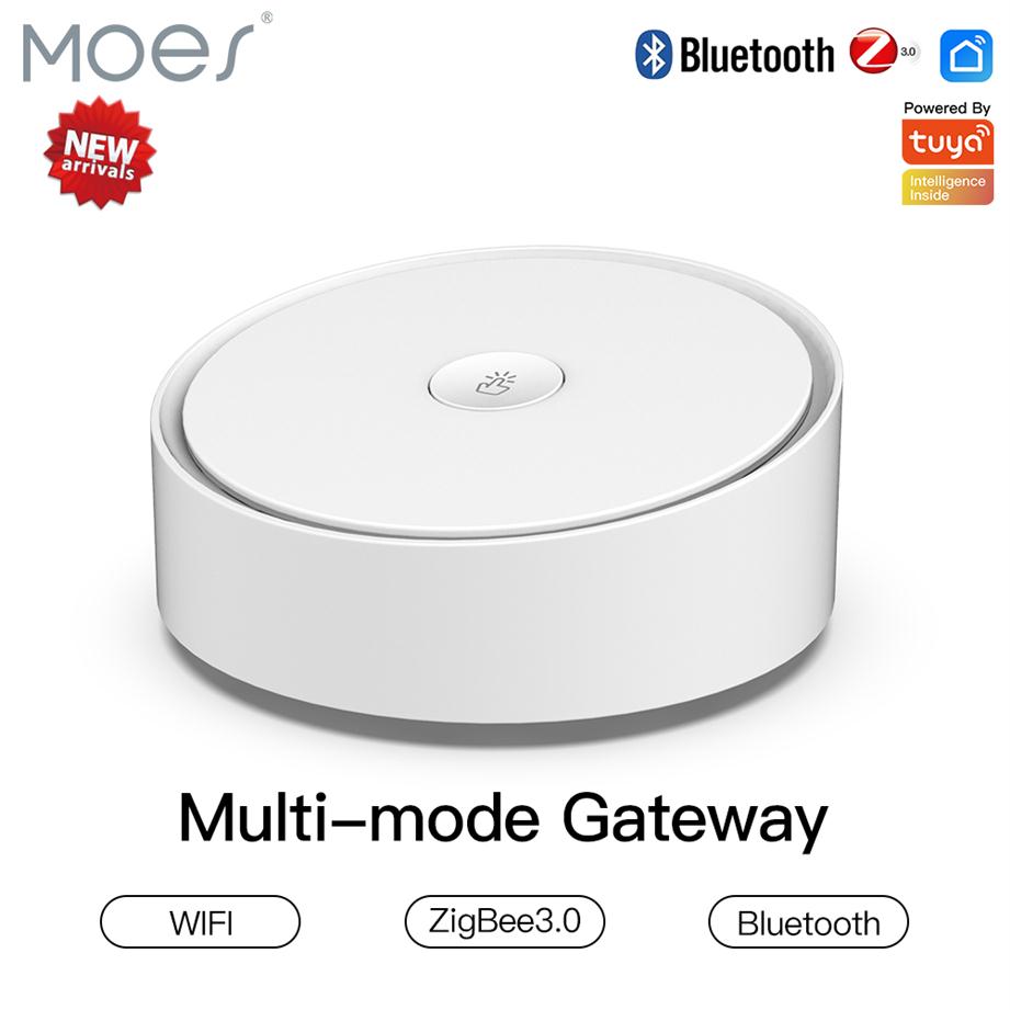 

Moes Multi-mode Gateway controled by ZigBee Bluetooth Mesh control Hub Work with Tuya Smart App Voice Controler via Alexa Google H297Q