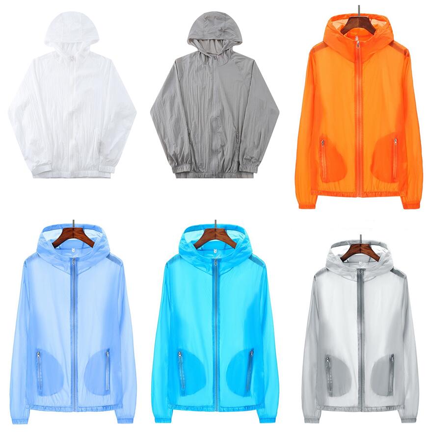 

Summer thin hooded jackets mens Outdoor sun protection clothes womens quick dry breathable lightweight waterproof skin clothing UV long sleeved hoodies Size -7XL