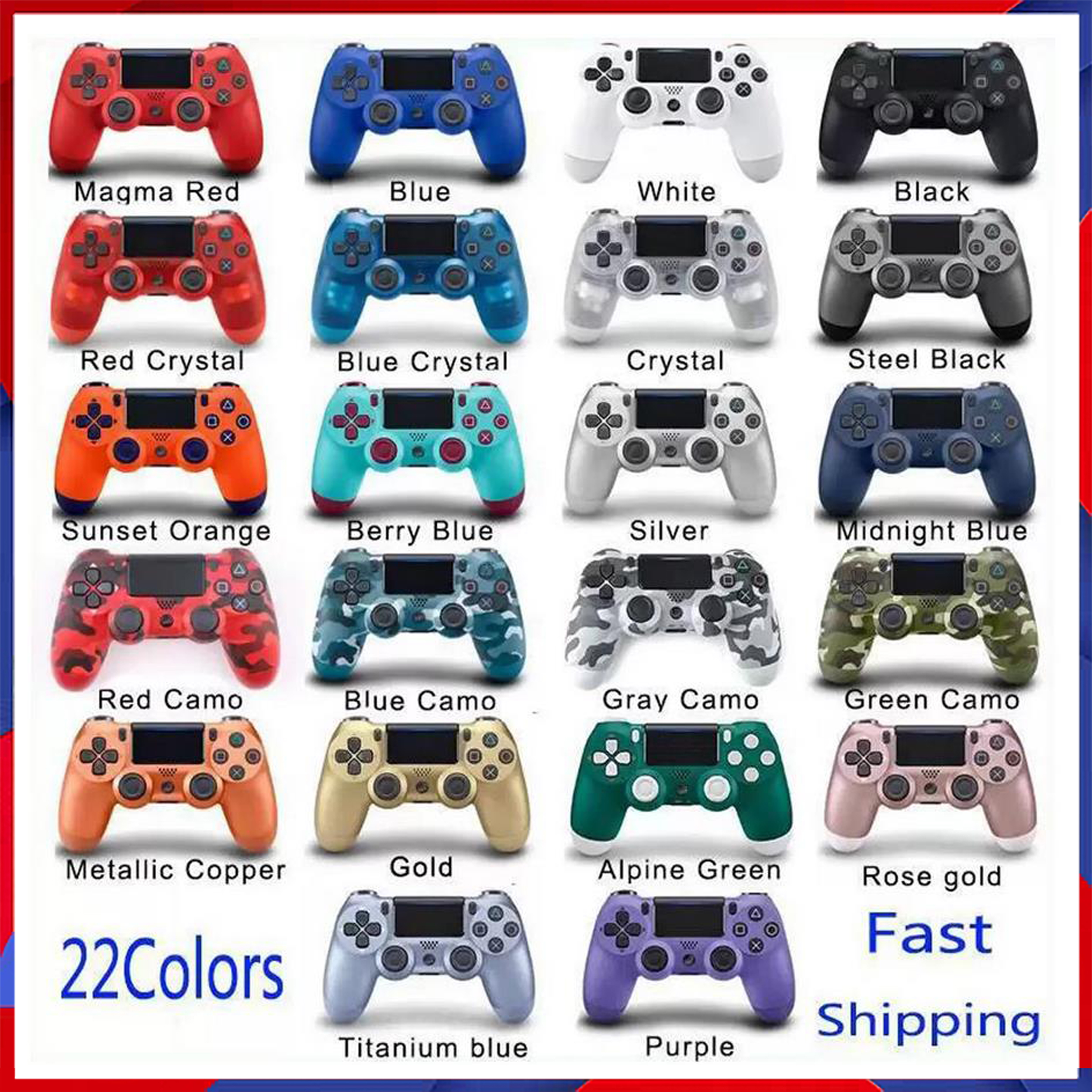 

Logo PS4 Wireless Controller Gamepad 22 colors For PS4 Vibration Sony Joystick Game pad GameHandle Controllers Play Station With Retail Box PS5