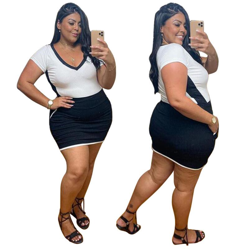 

Plus Size Dresses Sexy Dress Woman Clothing Wholesale Fashion Bodycon V Neck Sling Stretch Casual Maxi For Women Drop, White