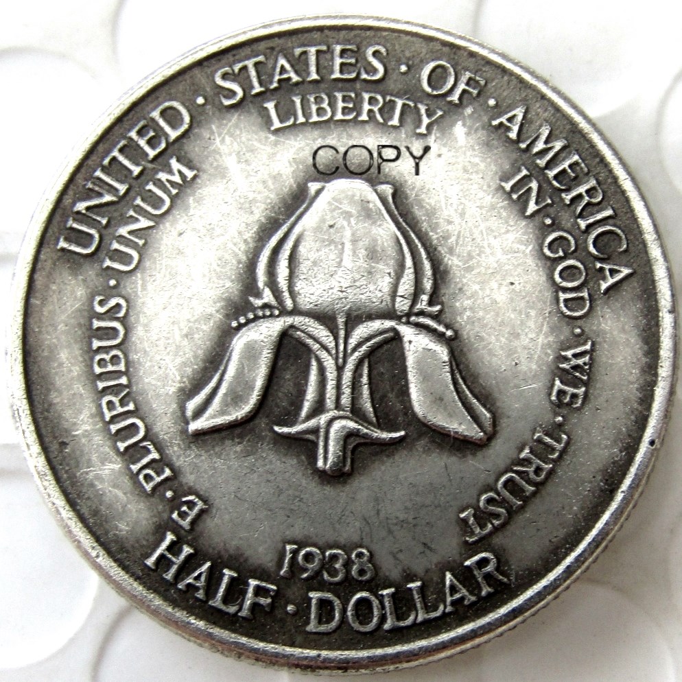 

USA 1938 New Rochelle Half Dollar Silver Plated Craft Copy Coin Promotion nice home Accessories