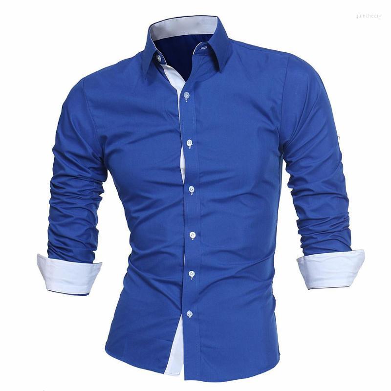 

Men's Dress Shirts Business Men Color Block Buttons Turn Down Collar Long Sleeve Shirt Slim Fit Top ChicMen's Quin22, K39
