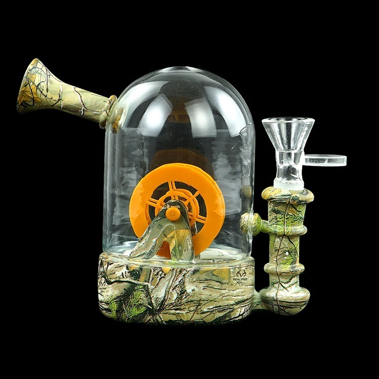 

The new unique 7.4 inches high silicon shisha Modelling of water wheel hookah silicone water pipes bongs glass bong dab rig oil rigs tobacco cigarette