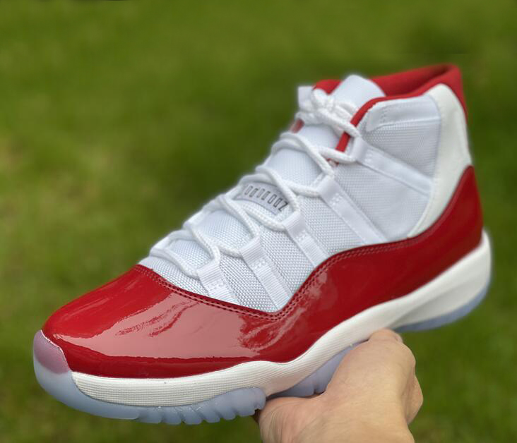 top 11 Cherry men womens Basketball shoes Real carbon fiber 11s White Varsity Red-Black Outdoor Sports Sneakers CT8012-116 With Original Box size
