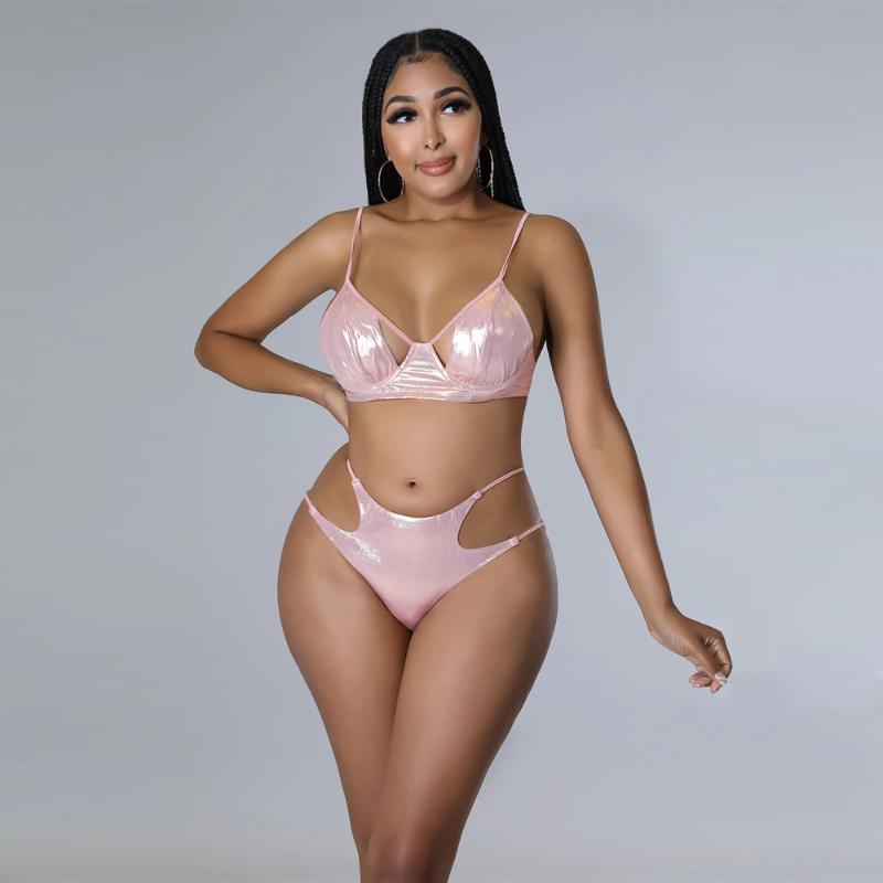 

Women' Tracksuits 2022 Women' Clothing Summer Sleeveless Shorts 3PCs Set Swimwear Beach Ladies Women BikiniWomen, Pink