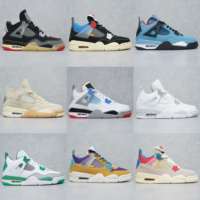 

men women basketball shoes Jumpman 4s Red 4 Fire Cactus Jack University Blue White Oreo Black Cat Bred Metallic Green mens trainers sports sneakers, As photo 30