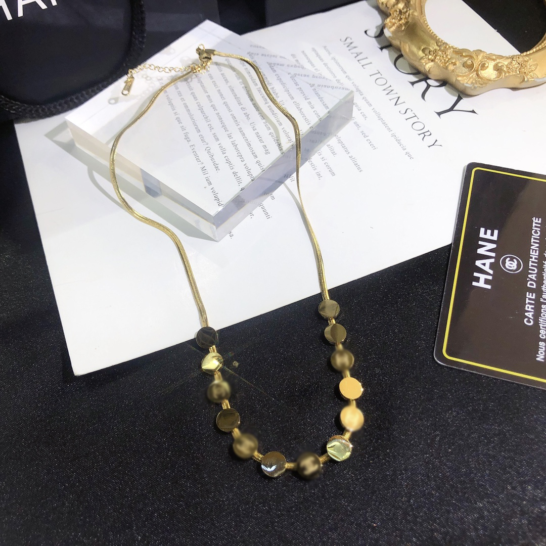 

Fashion Womens Luxury Design Necklace Choker Chain 18K Gold Plated Stainless Steel Necklaces Pendant Statement Wedding Jewelry Accessories X254