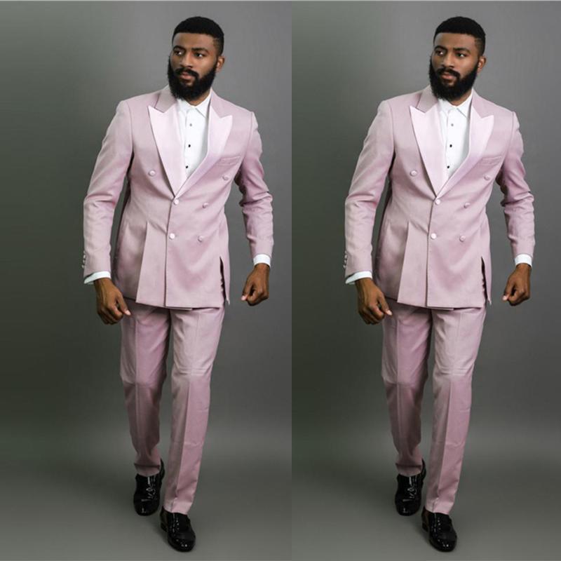 

Men's Suits & Blazers Costume Homme Plus Size Pink Groom Wedding Tuxedos Men Groommen Double Breasted Party Prom Jacket Business Work Wear, Beige