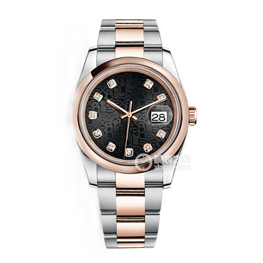 

High Quality Asian Watch 2813 Sport Automatic Mechanical wristWatch 116201 18K Rose Gold Strap 36mm Black Printed Diamond Dial Luxury Ladies Watchs Casual Watches, Multi-color